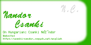 nandor csanki business card